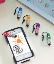 Set of 5 Jeweled Styluses/Phone Charms